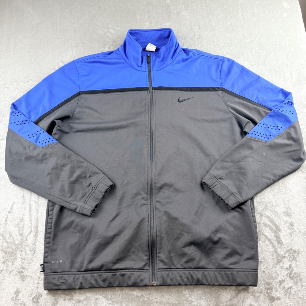 Nike Elite Dri-Fit Men's XXL Full Zip Track Jacket Blue Gray 406008-060